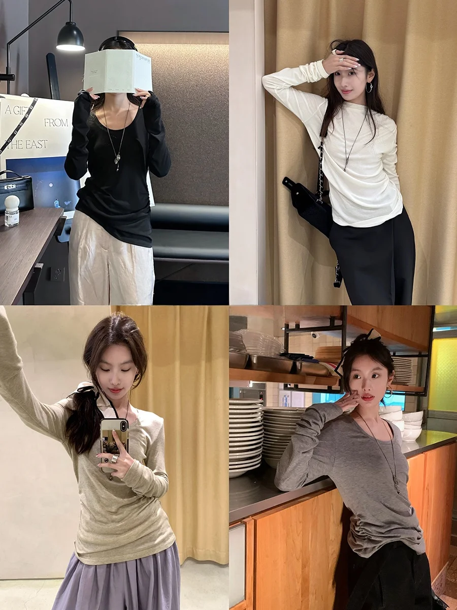 Женская футболка Lanzing из шелковой шерсти, тонкая, базовая, повседневная, приталенная, однотонная, с длинным рукавом, круглым вырезом, для весеннего сезона
Женская футболка Lanzing из шелковой шерсти, тонкая, базовая, повседневная, приталенная, однотонная, с длинным рукавом, круглым вырезом, для весеннего сезона