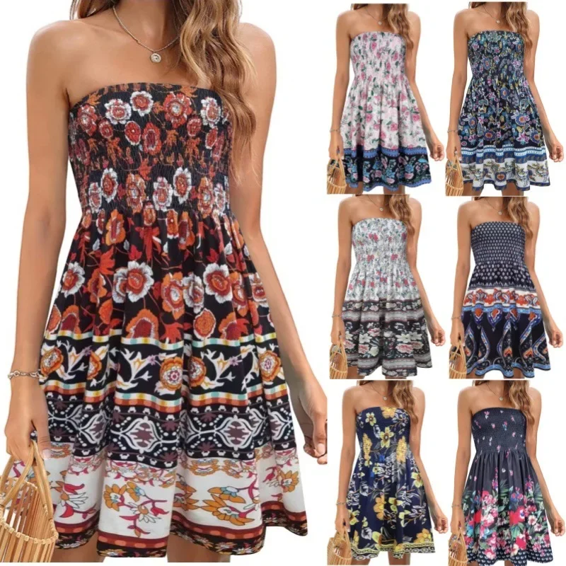 Women Sexy Strapless Printed Mini Dress Chic Off Shoulder Backless A Line Short Dresses Summer Female Party Vacation Beach Wear
Women Sexy Strapless Printed Mini Dress Chic Off Shoulder Backless A Line Short Dresses Summer Female Party Vacation Beach Wear