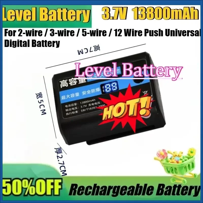 13800mAh Infrared Laser Level Rechargeable Lithium Battery for 2-wire / 3-wire / 5-wire / 12 Wire Push Universal Digital
13800mAh Infrared Laser Level Rechargeable Lithium Battery for 2-wire / 3-wire / 5-wire / 12 Wire Push Universal Digital
