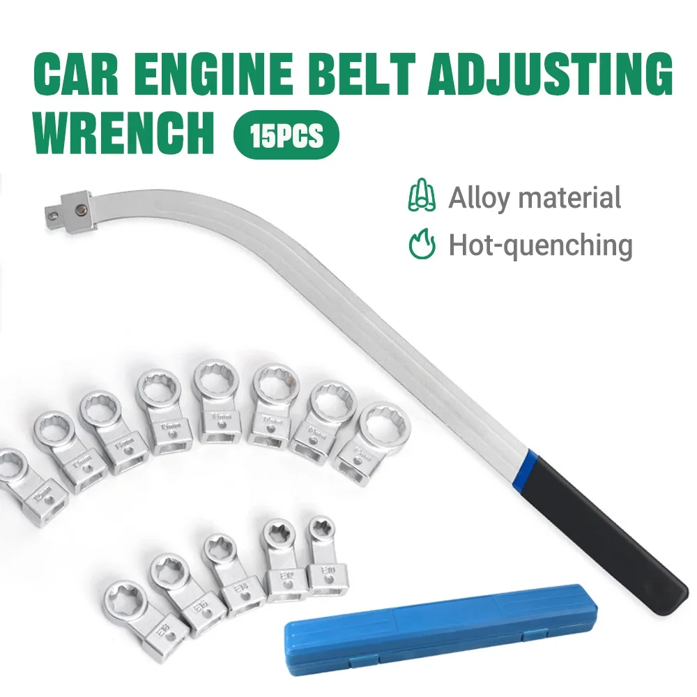 15pcs 12-19mm Belt Tensioner Tool Set E Type Ratcheting Socket Wrench For Idler Pulley Serpentine Auto Engine Repair
15pcs 12-19mm Belt Tensioner Tool Set E Type Ratcheting Socket Wrench For Idler Pulley Serpentine Auto Engine Repair