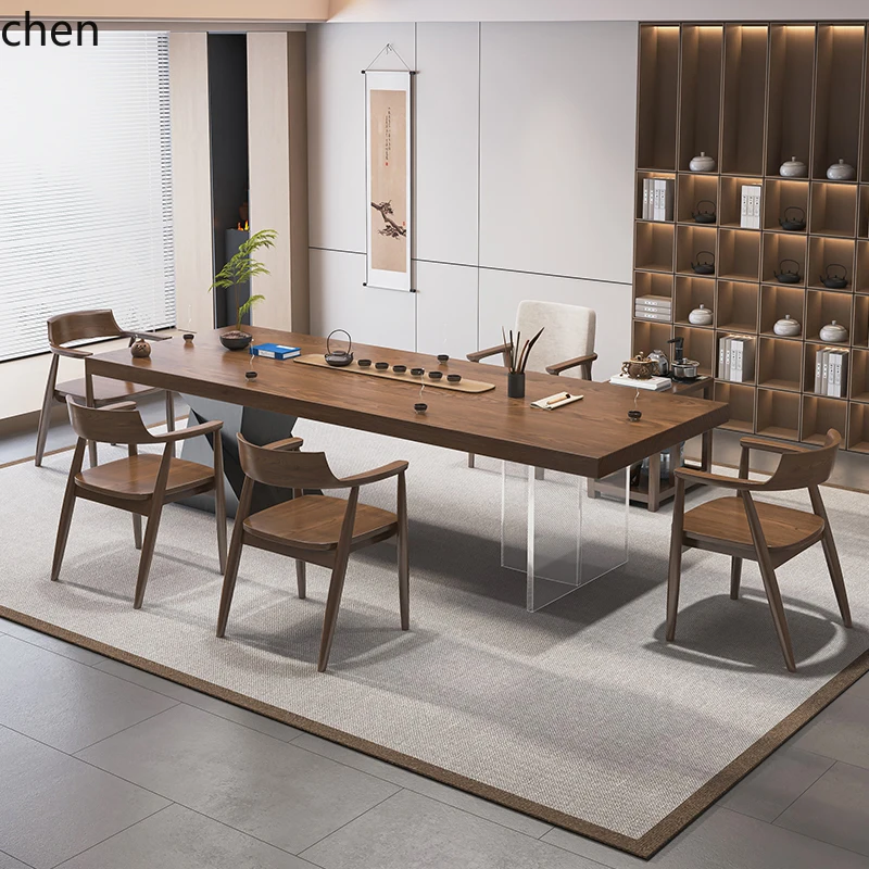 HYS modern simple solid wood tea table and chair combination living room office light luxury acrylic tea table
HYS modern simple solid wood tea table and chair combination living room office light luxury acrylic tea table