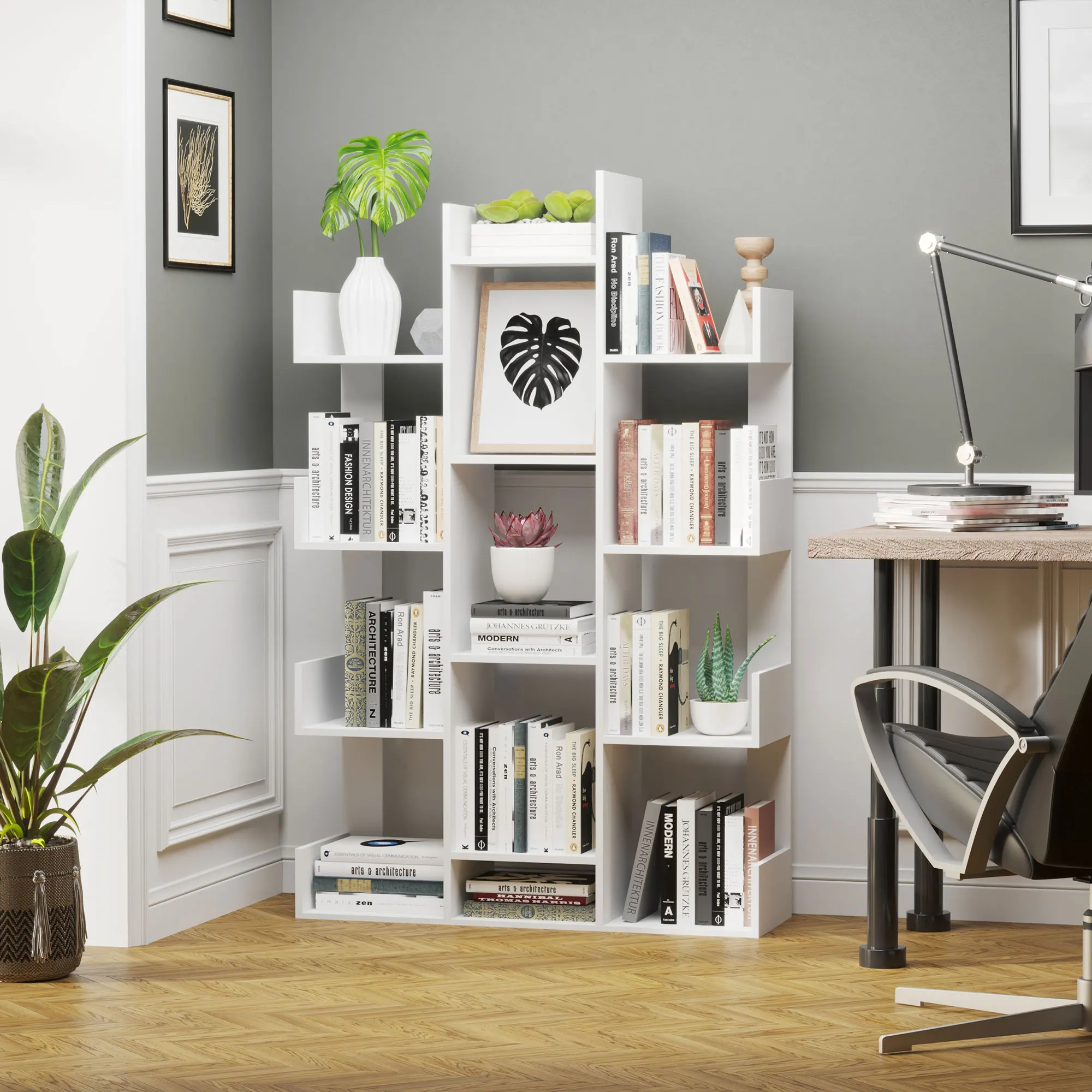 Tree Bookshelf Modern Free Standing Bookcase W/ 13 Open Shelves for Living Room
Tree Bookshelf Modern Free Standing Bookcase W/ 13 Open Shelves for Living Room