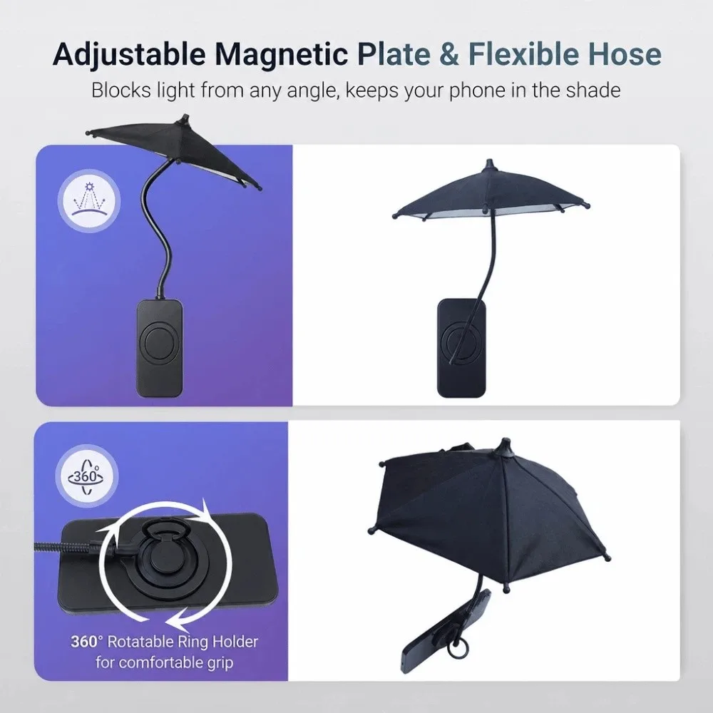 Universal Adjustable Magnetic Phone Umbrella Sun Ring Holder 360° Rotation Phone Stand Mini for Magsafe/IPhone/Samsung Mac
Universal Adjustable Magnetic Phone Umbrella Sun Ring Holder 360° Rotation Phone Stand Mini for Magsafe/IPhone/Samsung Mac