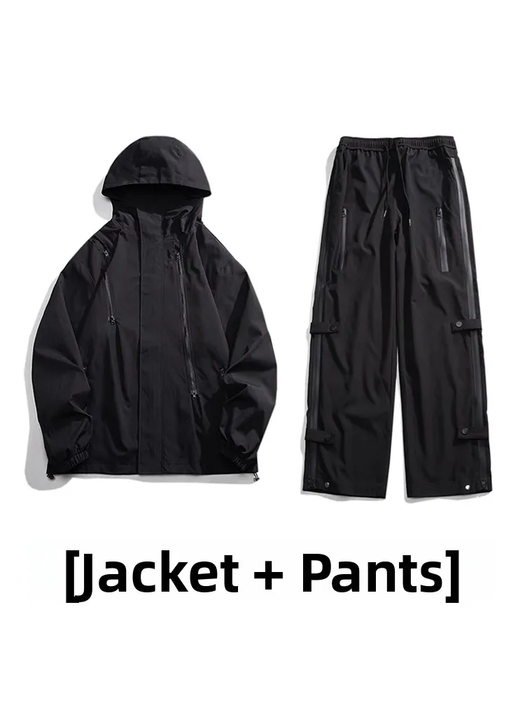 Rainproof Outdoor Climbing Suit Men's Women's Spring Autumn Fashion Brand Hiking Mountain Walking Two Pieces Set Jacket Pants
Rainproof Outdoor Climbing Suit Men's Women's Spring Autumn Fashion Brand Hiking Mountain Walking Two Pieces Set Jacket Pants