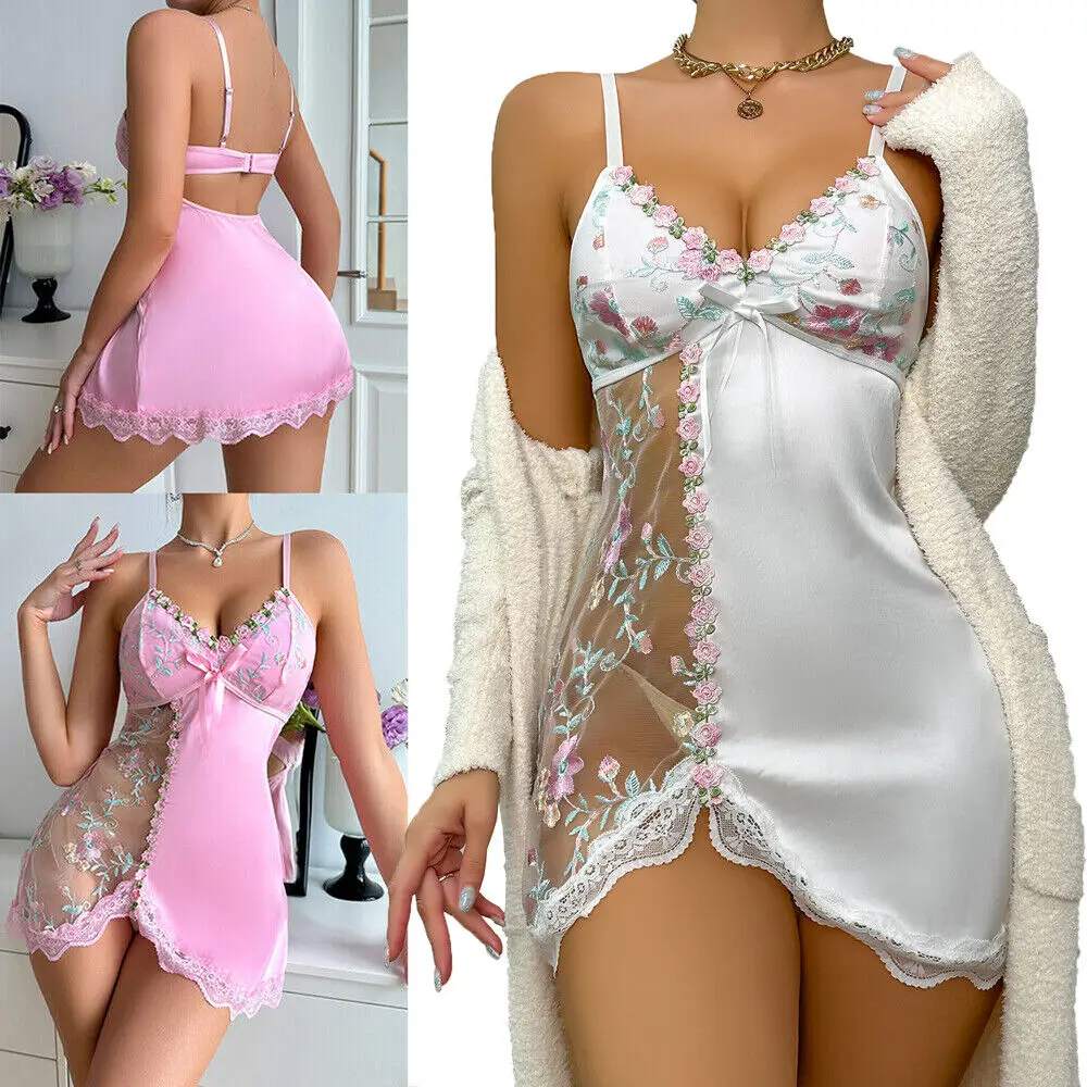 Women's Sexy Sheer Babydoll Lingerie Set Lace Soft Sleepwear Nightdress Deep V Neck Negligees Mesh Nightgown Chemise Mini Dress
Women's Sexy Sheer Babydoll Lingerie Set Lace Soft Sleepwear Nightdress Deep V Neck Negligees Mesh Nightgown Chemise Mini Dress