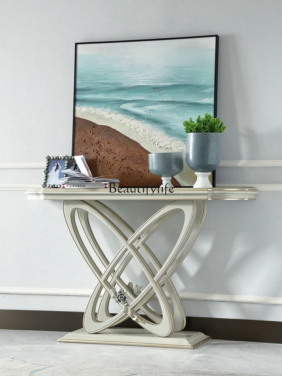 ls 27 French light luxury home solid wood entrance table European villa large flat floor entrance door against the wall entrance
ls 27 French light luxury home solid wood entrance table European villa large flat floor entrance door against the wall entrance