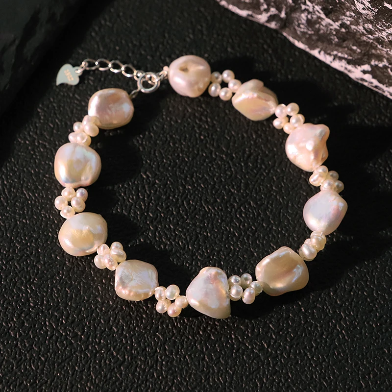 Браслет из стерлингового серебра с натуральным жемчугом в стиле барокко, креативный дизайн, браслет ручной работы, подарок для банкета, женские украшения GB1365
Браслет из стерлингового серебра с натуральным жемчугом в стиле барокко, креативный дизайн, браслет ручной работы, подарок для банкета, женские украшения GB1365