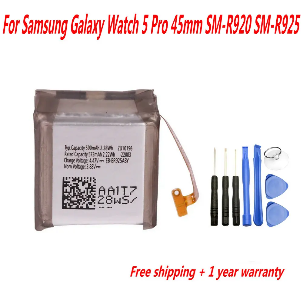 3.88V 573mAh EB-BR925ABY Battery For Samsung Galaxy Watch 5 Pro 45mm SM-R920 SM-R925 Smart Watch Batteries +Tools
3.88V 573mAh EB-BR925ABY Battery For Samsung Galaxy Watch 5 Pro 45mm SM-R920 SM-R925 Smart Watch Batteries +Tools