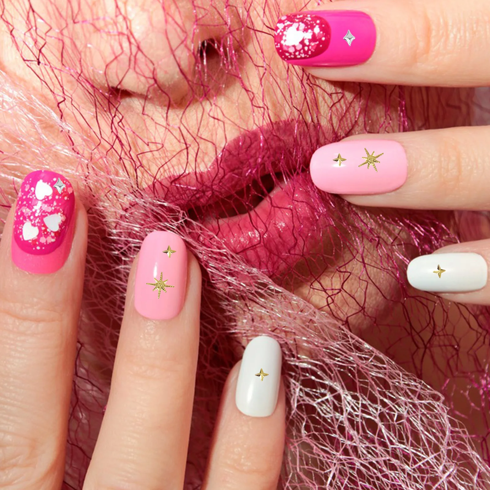 2 Boxes 3D Star Charms Metal Studs Nail Art Decorations Mini Golden Silver Nail Charms for Women Manicure DIY Accessories
2 Boxes 3D Star Charms Metal Studs Nail Art Decorations Mini Golden Silver Nail Charms for Women Manicure DIY Accessories