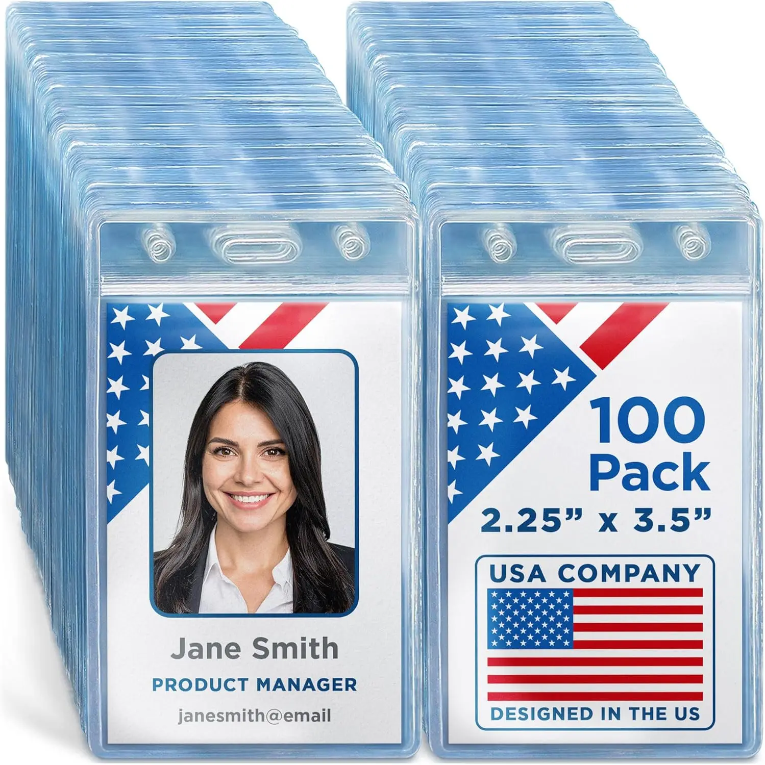 Plastic ID Badge Holders 100 Pack, Clear Vertical Name Card Holder with Zipper, Resealable Bulk Nametag Holders for Work Badges
Plastic ID Badge Holders 100 Pack, Clear Vertical Name Card Holder with Zipper, Resealable Bulk Nametag Holders for Work Badges