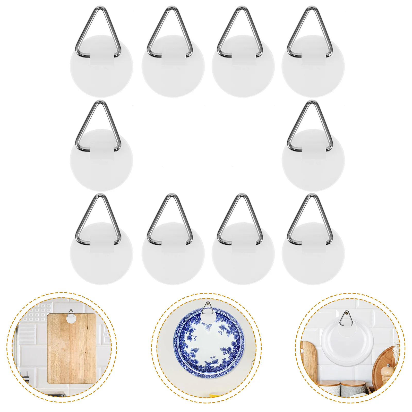 20 Pcs Circular Adhesive Wall Plate Hangers Invisible Sticky Board Hooks High Capacity Plastic Metal Mount Hook for Kitchen
20 Pcs Circular Adhesive Wall Plate Hangers Invisible Sticky Board Hooks High Capacity Plastic Metal Mount Hook for Kitchen