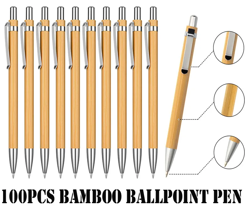 100Pcs Bamboo Ballpoint Pen 1.0mm School Writing Stationery Business Signature Ballpoint Pen Bamboo Pen Holiday Gift
100Pcs Bamboo Ballpoint Pen 1.0mm School Writing Stationery Business Signature Ballpoint Pen Bamboo Pen Holiday Gift