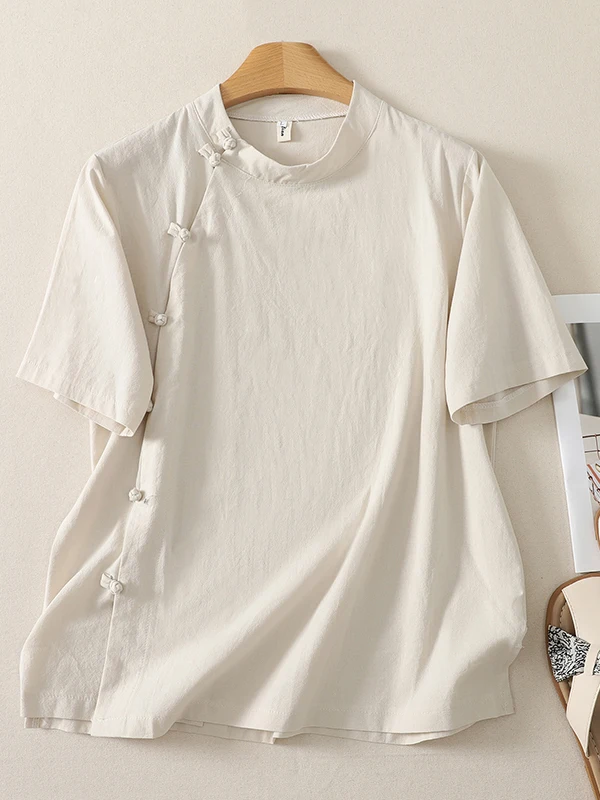 Artistic Design Short Sleeve T-Shirt Women's plus Size Summer Side Button Retro Shirt Japanese Style Loose Fit Breathable Ski...
Artistic Design Short Sleeve T-Shirt Women's plus Size Summer Side Button Retro Shirt Japanese Style Loose Fit Breathable Ski...