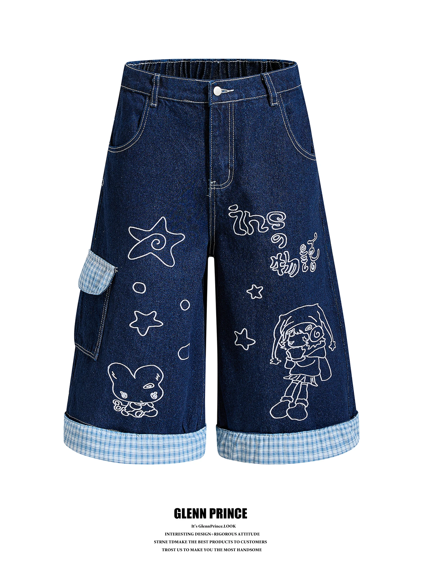 GPstudio American Style Cartoon Embroidery Denim Shorts Men Summer New Loose Straight Leg Wide Leg Seven Shorts Casual Jeans
GPstudio American Style Cartoon Embroidery Denim Shorts Men Summer New Loose Straight Leg Wide Leg Seven Shorts Casual Jeans