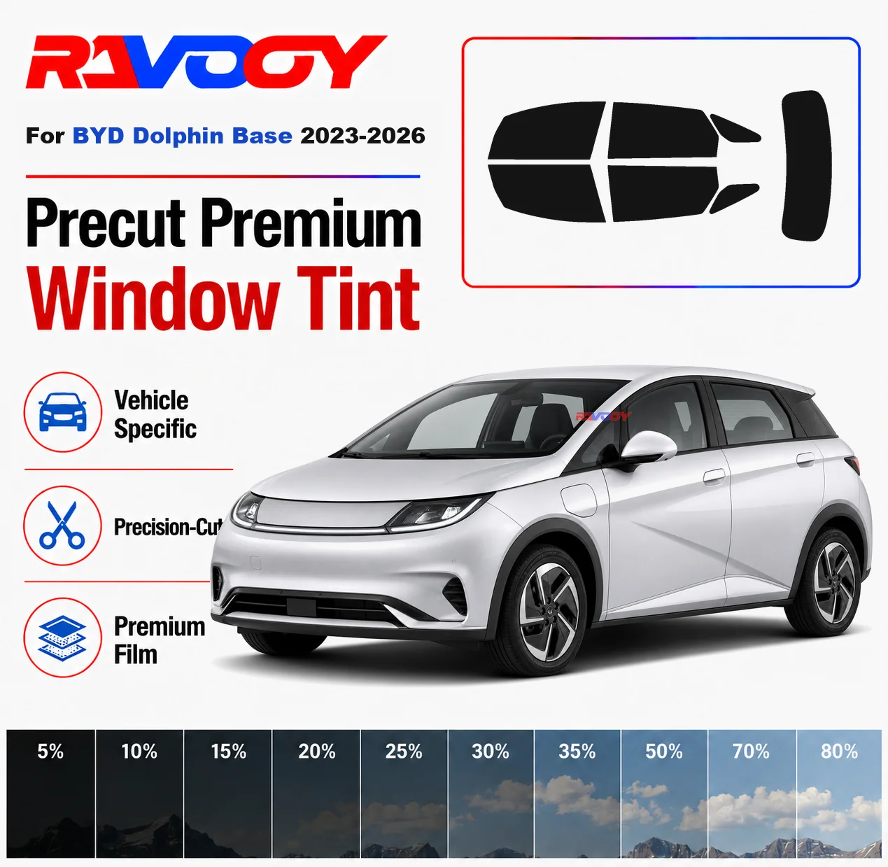 Premium Precut Window Tint Kit Front Rear Windows Rear Windshield For BYD Dolphin Base 2023-2026 Complete Set Nano Ceramic Film
Premium Precut Window Tint Kit Front Rear Windows Rear Windshield For BYD Dolphin Base 2023-2026 Complete Set Nano Ceramic Film