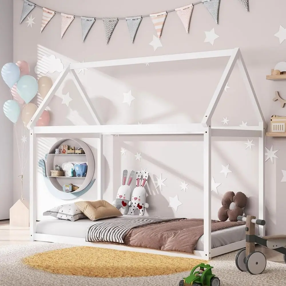 Twin House Bed e, Stable Wood Kids Platorm loor Bed w/Roo & Heavy-Duty Slats No Box Spring Needed, y DIY, Kids Bed or Toddlers T
Twin House Bed e, Stable Wood Kids Platorm loor Bed w/Roo & Heavy-Duty Slats No Box Spring Needed, y DIY, Kids Bed or Toddlers T