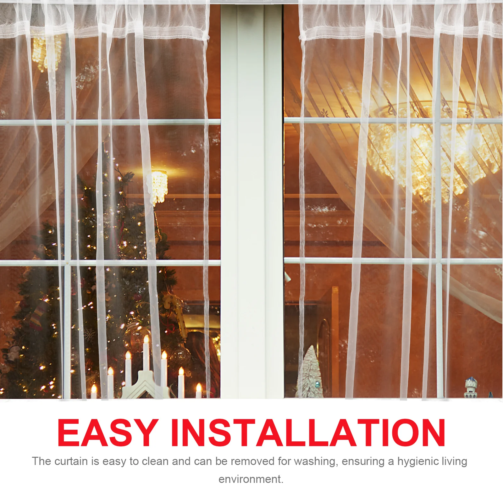 2Pcs Window Sheer Curtains White Polyester Curtains Clear Screen Drapes for Bedroom Living Room Decorative Sheer Window Panels
2Pcs Window Sheer Curtains White Polyester Curtains Clear Screen Drapes for Bedroom Living Room Decorative Sheer Window Panels