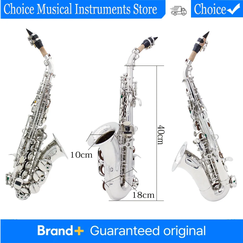 SLADE Bb B Flat Soprano Saxophone Sliver Brass Sax Engraved Floral Saxofon with Case Reeds Woodwind Instrument Accessories Set
SLADE Bb B Flat Soprano Saxophone Sliver Brass Sax Engraved Floral Saxofon with Case Reeds Woodwind Instrument Accessories Set