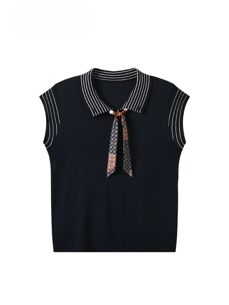 plus Size Women's T-Shirt Short Sleeve Collar Fly Sleeve Summer New Style Slimming Patchwork Korean Style Loose Fit Knitted
plus Size Women's T-Shirt Short Sleeve Collar Fly Sleeve Summer New Style Slimming Patchwork Korean Style Loose Fit Knitted