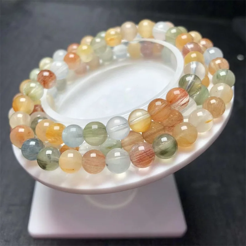 Natural Colored Rabbit Hair Quartz Triple Circle Bracelet Women Healing Gemstone Crystal Strand Bangles Lovers Jewelry Gift 1PCS
Natural Colored Rabbit Hair Quartz Triple Circle Bracelet Women Healing Gemstone Crystal Strand Bangles Lovers Jewelry Gift 1PCS