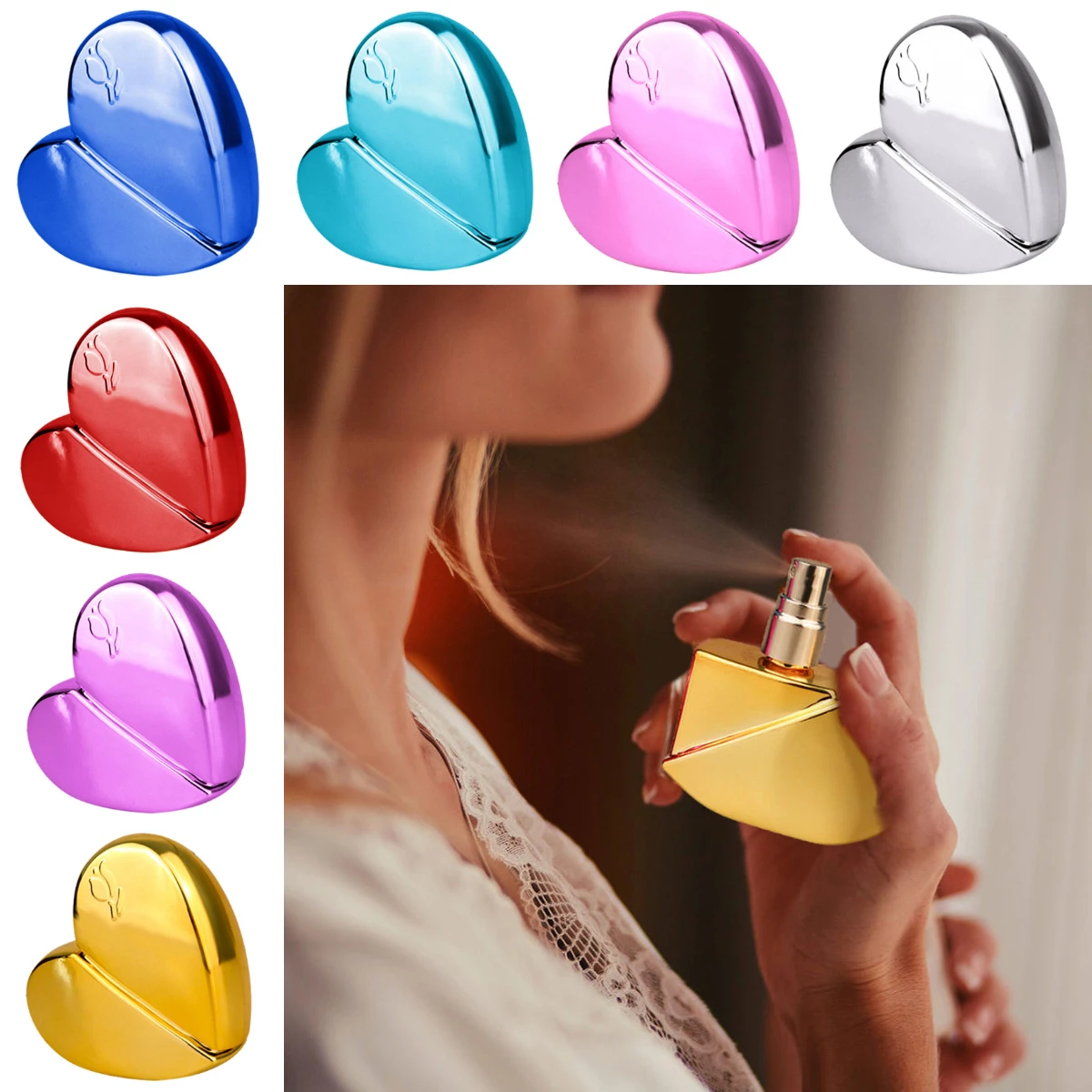25ml Heart-shaped Spray Bottle Aluminum Perfume Refillable Bottle Portable Spray Mist Bottle Travel Cosmetic Container Care Tool
25ml Heart-shaped Spray Bottle Aluminum Perfume Refillable Bottle Portable Spray Mist Bottle Travel Cosmetic Container Care Tool