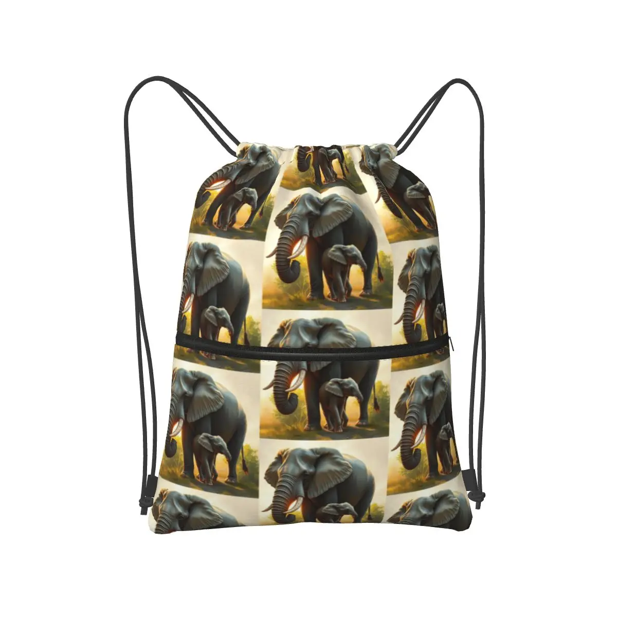 A Majestic Elephant With Her Baby Elephant Backpacks Multi-function Drawstring Bags Sundries Bag Book Bags for Travel Students
A Majestic Elephant With Her Baby Elephant Backpacks Multi-function Drawstring Bags Sundries Bag Book Bags for Travel Students