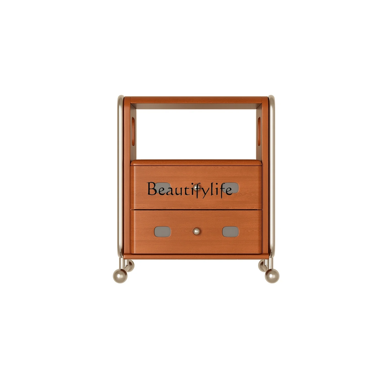 French retro solid wood treasure box bedside table stainless steel bedroom side cabinet
French retro solid wood treasure box bedside table stainless steel bedroom side cabinet