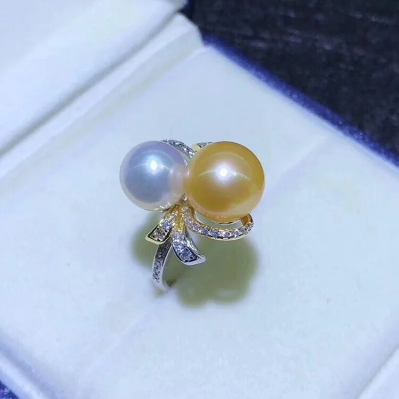 Gorgeous AAAAA 8-10mm Natural Round South Sea White Golden Pearl Ring 925s
Gorgeous AAAAA 8-10mm Natural Round South Sea White Golden Pearl Ring 925s