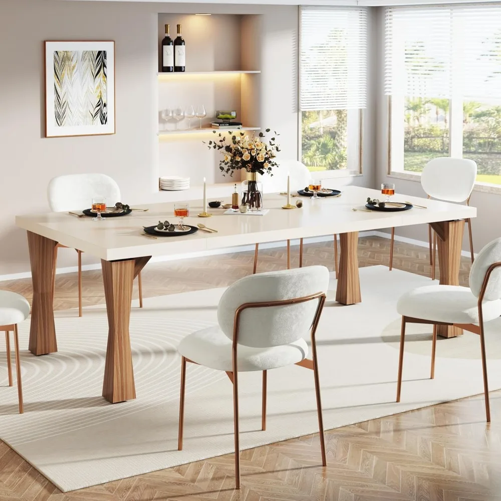 Modern Dining Table for 6-8 People, 71" Large Kitchen Table with Sturdy Legs, Rectangle Dinner Table Kitchen & Dining Room Furn
Modern Dining Table for 6-8 People, 71" Large Kitchen Table with Sturdy Legs, Rectangle Dinner Table Kitchen & Dining Room Furn