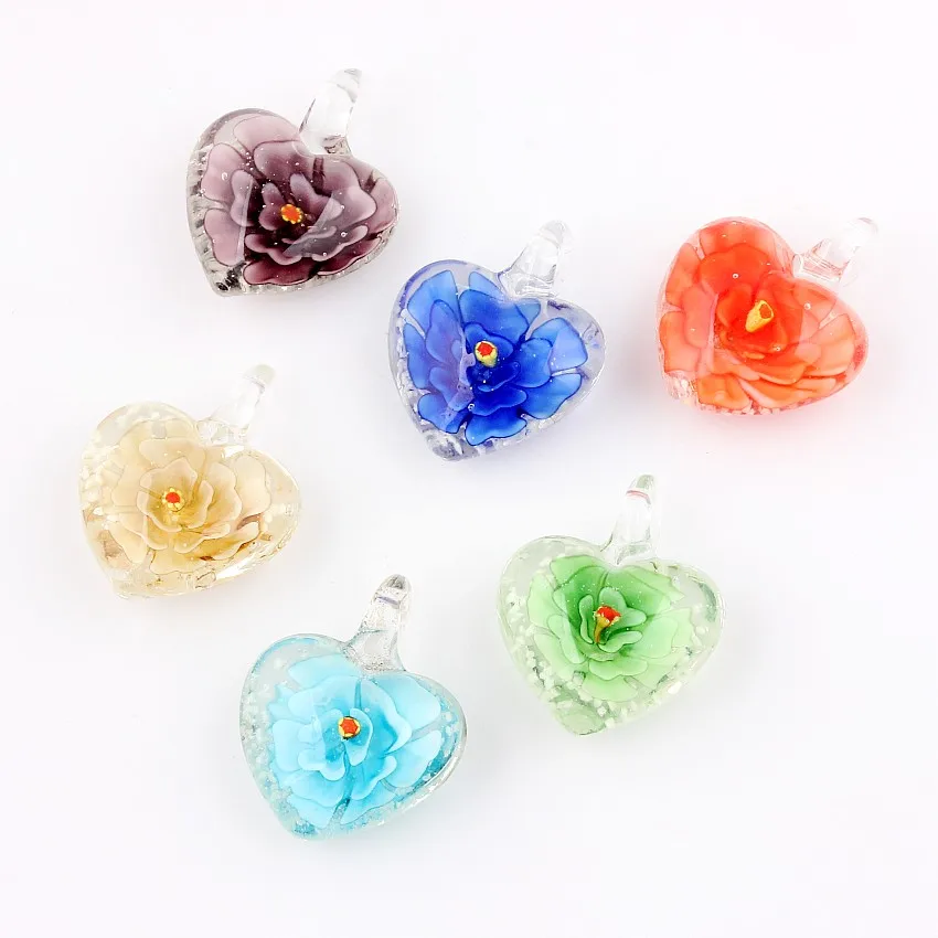 QianBei Wholesale 6pcs Mix Color Heart Peach Flower Pendant Fit Necklace Handmade Murano Lampwork Glass Women
QianBei Wholesale 6pcs Mix Color Heart Peach Flower Pendant Fit Necklace Handmade Murano Lampwork Glass Women