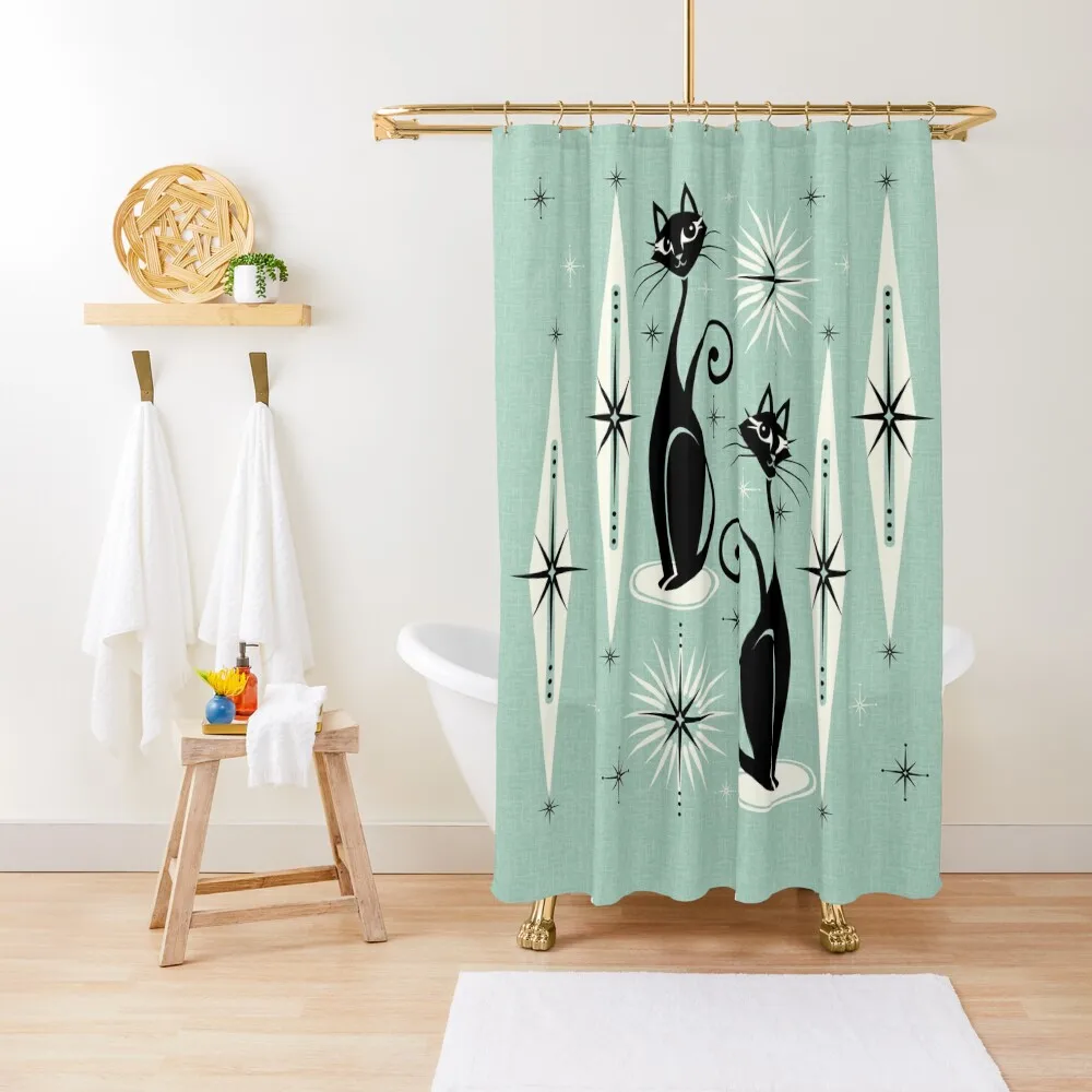 MC Meow Retro Atomic Cats on Vintage Mint Shower Curtain Bathroom Fabric Waterproof Bathroom Shower Curtain
MC Meow Retro Atomic Cats on Vintage Mint Shower Curtain Bathroom Fabric Waterproof Bathroom Shower Curtain