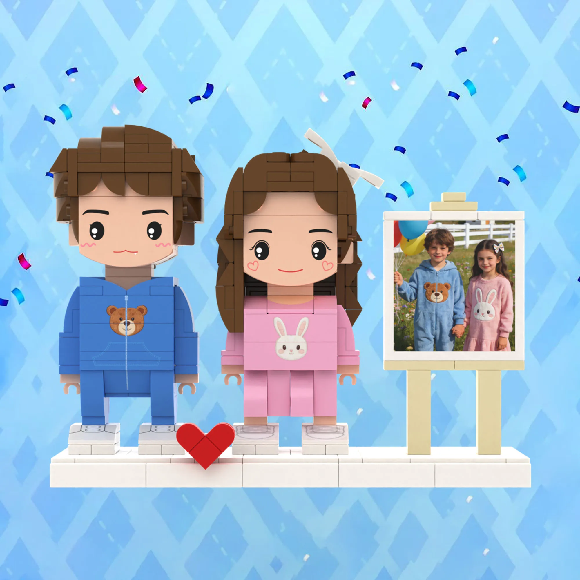 My Custom Brickfigures Anniversary Memorial Ornament, Two Person Model Photo Small Particle Building Blocks Customization
My Custom Brickfigures Anniversary Memorial Ornament, Two Person Model Photo Small Particle Building Blocks Customization