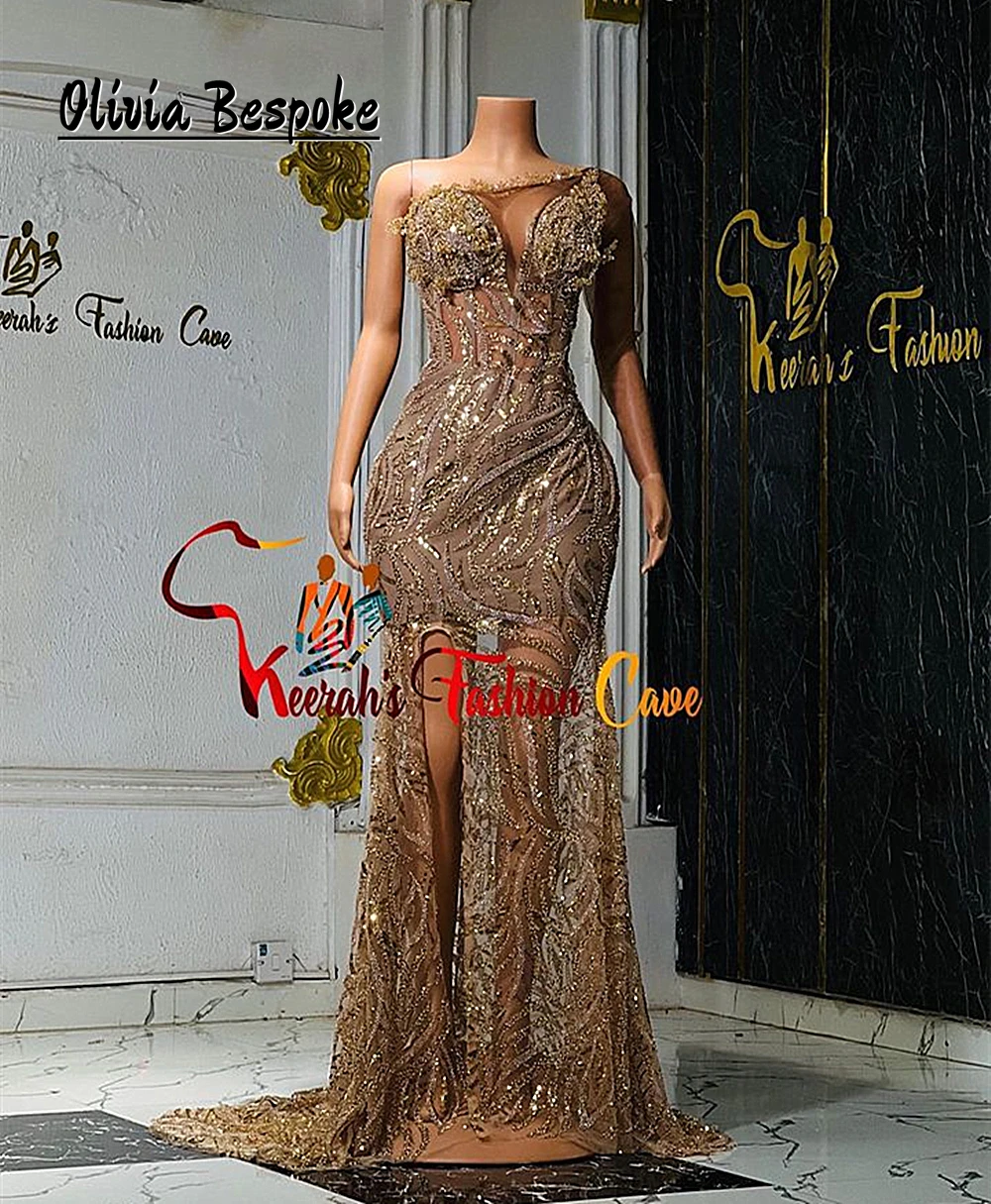 Smashing Gold Aso Ebi Split Prom Dresses 2025 Luxury One Shoulder Long Sleeves Beaded Crystals Evening Dress African Customized
Smashing Gold Aso Ebi Split Prom Dresses 2025 Luxury One Shoulder Long Sleeves Beaded Crystals Evening Dress African Customized