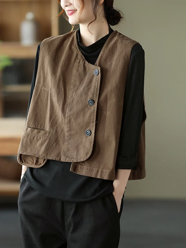 Ретро-жилет из хлопка с диагональным узором, свободный крой, женский, весенняя новинка, однотонный, универсальный, с открытыми плечами
Ретро-жилет из хлопка с диагональным узором, свободный крой, женский, весенняя новинка, однотонный, универсальный, с открытыми плечами