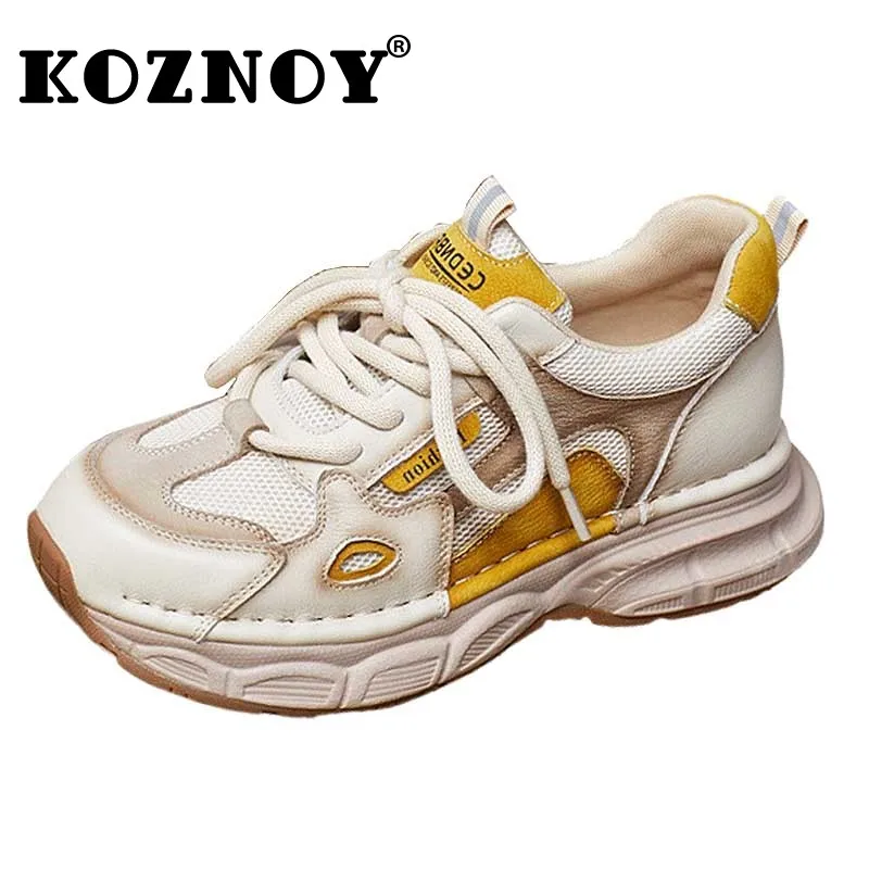Koznoy 4.5cm Air Mesh Cow Genuine Leather Chunky Sneakers Vulcanize Loafer Platform Wedge Women Vulcanize Summer Flats Shoes
Koznoy 4.5cm Air Mesh Cow Genuine Leather Chunky Sneakers Vulcanize Loafer Platform Wedge Women Vulcanize Summer Flats Shoes