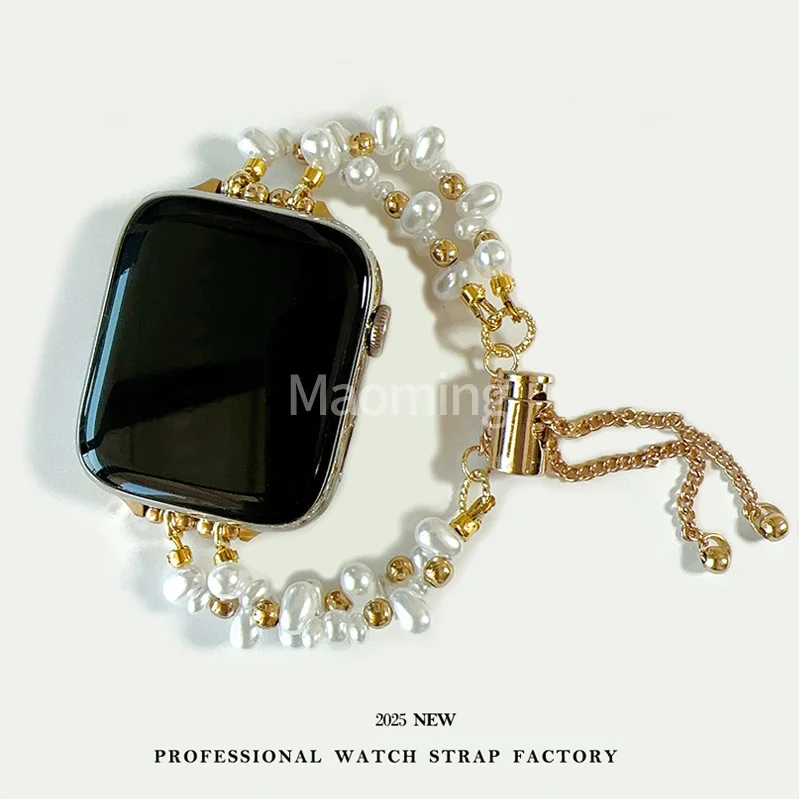 38/40/41mm Metal Women Fine for IWatch 7 8 9 Band 42/44/45/46/49mm for Apple Watch SE Ultra2 Irregular Pearl Gold Watch Bracelet
38/40/41mm Metal Women Fine for IWatch 7 8 9 Band 42/44/45/46/49mm for Apple Watch SE Ultra2 Irregular Pearl Gold Watch Bracelet