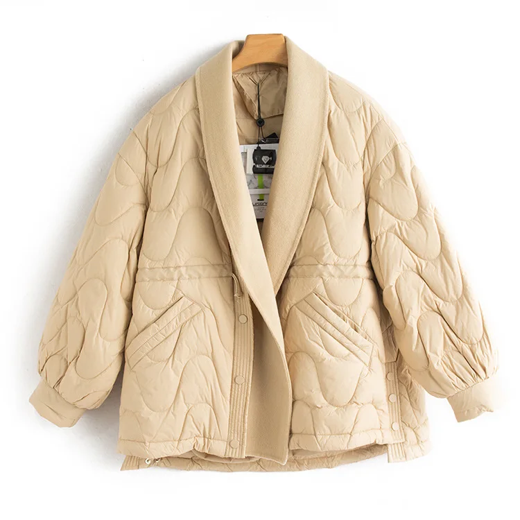 Winter New Women's Down Jacket Double-sided Loose V-neck Jacket
Winter New Women's Down Jacket Double-sided Loose V-neck Jacket