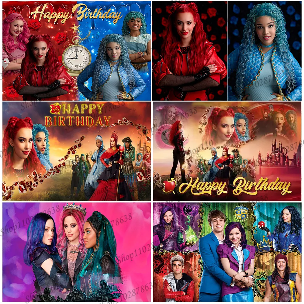 Descendants The Rise of Red Background Boy Girl Birthday Party Backdrop Props Mal Carlos Evie Jay Decor Photo Poster Banner
Descendants The Rise of Red Background Boy Girl Birthday Party Backdrop Props Mal Carlos Evie Jay Decor Photo Poster Banner