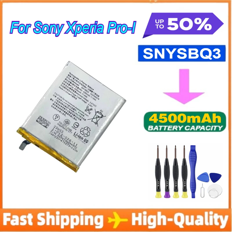 New SNYSBQ3 High Quality Replaceable Battery 4500mAh Battery for Sony Xperia PRO-I Mobile Phone Batteries + Free Tools
New SNYSBQ3 High Quality Replaceable Battery 4500mAh Battery for Sony Xperia PRO-I Mobile Phone Batteries + Free Tools