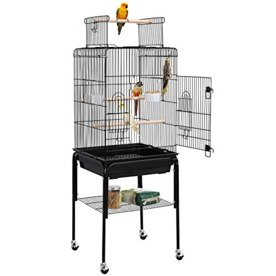 Open Top Rolling Parrot Bird Cage for Cockatiel Sun Parakeet Green Cheek Conure Mid-Sized Parrot Cage with Detachable Stand
Open Top Rolling Parrot Bird Cage for Cockatiel Sun Parakeet Green Cheek Conure Mid-Sized Parrot Cage with Detachable Stand
