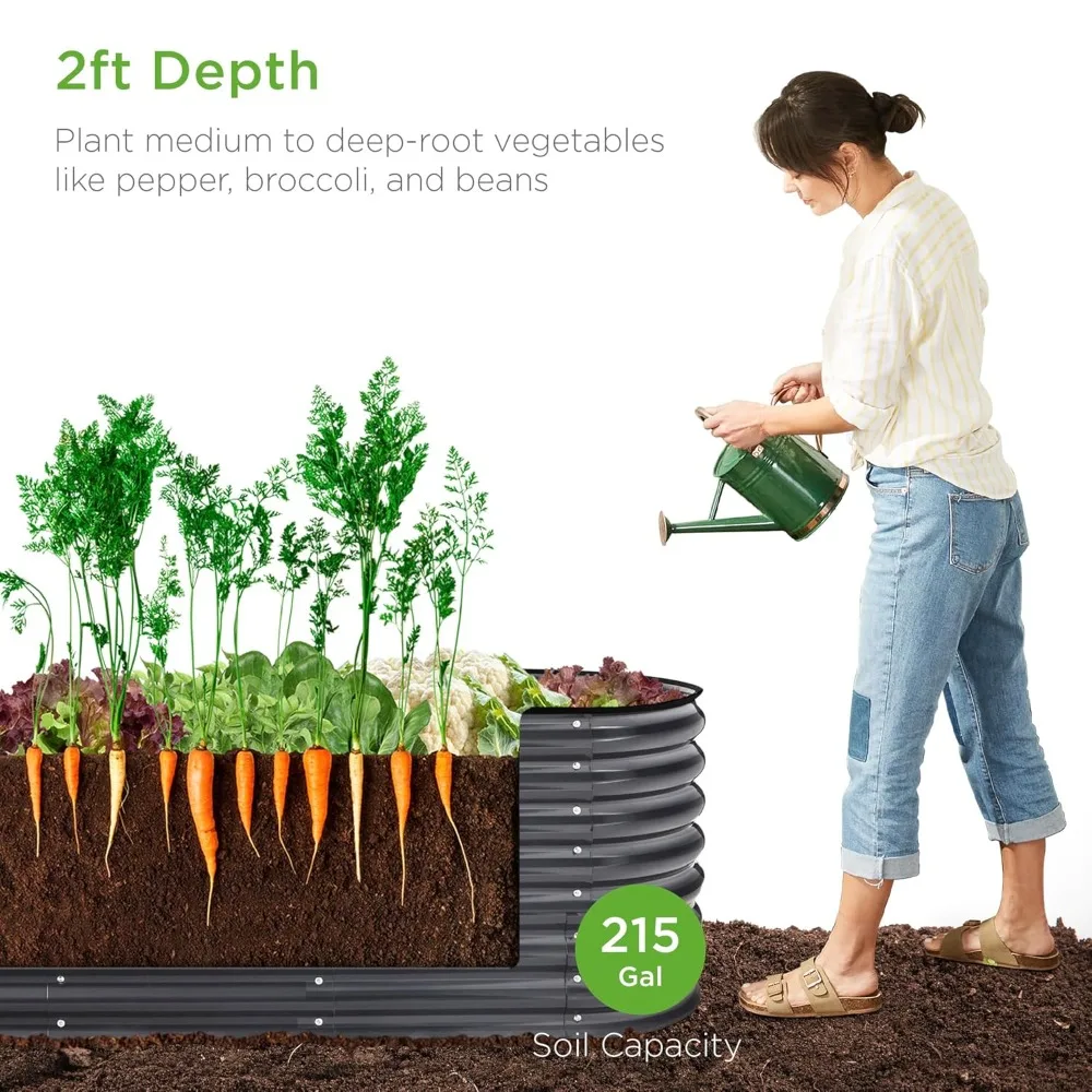 8x2x2ft Metal Raised Garden Bed, Oval Outdoor Deep Root Planter Box, Customized
8x2x2ft Metal Raised Garden Bed, Oval Outdoor Deep Root Planter Box, Customized