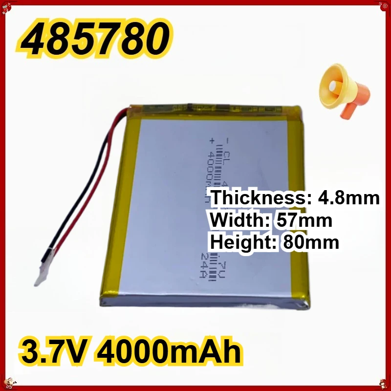 485780 Lithium Polymer Battery Cell, 3.7V 4000mAh Built-in Battery for Mobile Phones, Tablets & Digital Devices
485780 Lithium Polymer Battery Cell, 3.7V 4000mAh Built-in Battery for Mobile Phones, Tablets & Digital Devices