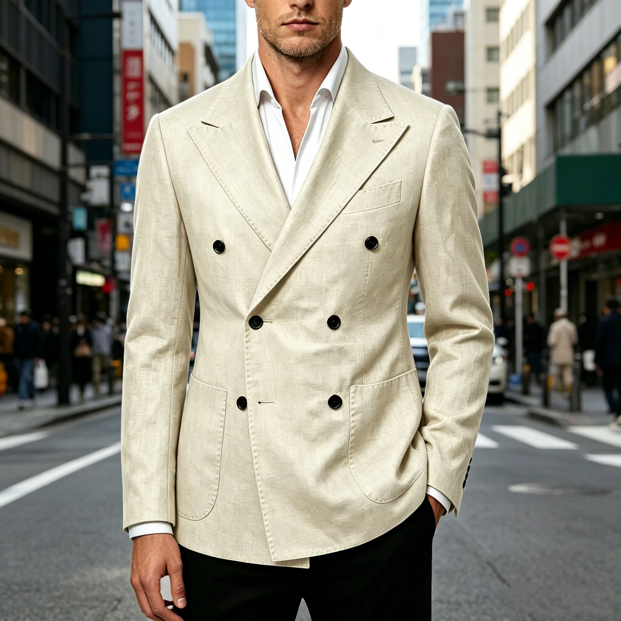 Men's Linen Double Breasted Blazer Slim Fit Casual Business Suit Jacket Formal Wedding Groom Tuxedo Coat For Spring Summer
Men's Linen Double Breasted Blazer Slim Fit Casual Business Suit Jacket Formal Wedding Groom Tuxedo Coat For Spring Summer