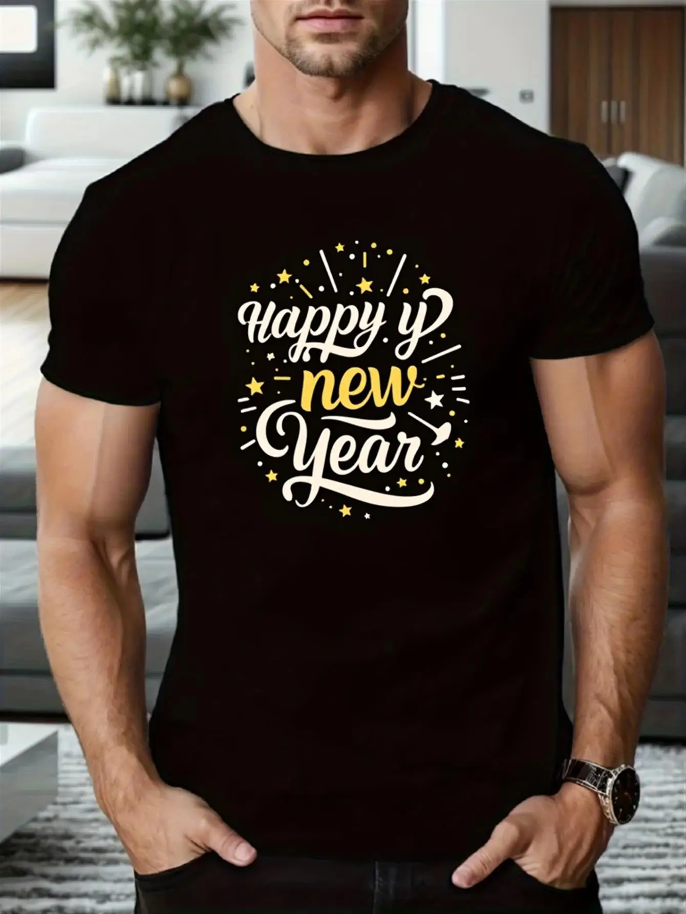 Мужская футболка NYE — золотая надпись и конфетти, мягкая дышащая футболка для повседневного/вечеринки
Мужская футболка NYE — золотая надпись и конфетти, мягкая дышащая футболка для повседневного/вечеринки