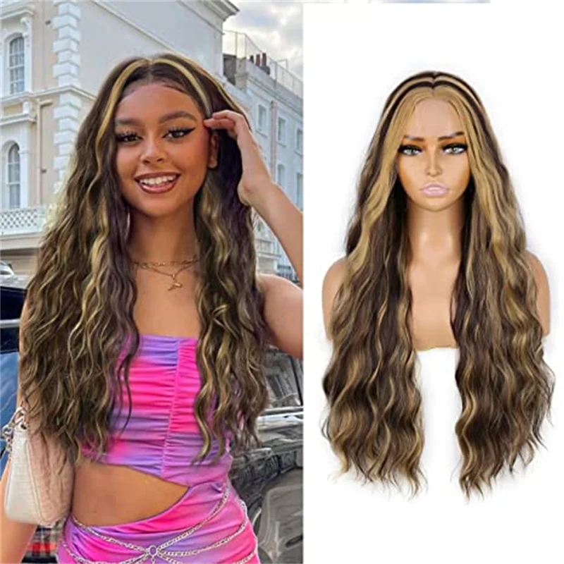 Long Wavy Synthetic Lace Part Wig Highlights Color Nature Curly Heat Resistant Weave Full Wigs 4/27 for Black Women Daily Use
Long Wavy Synthetic Lace Part Wig Highlights Color Nature Curly Heat Resistant Weave Full Wigs 4/27 for Black Women Daily Use
