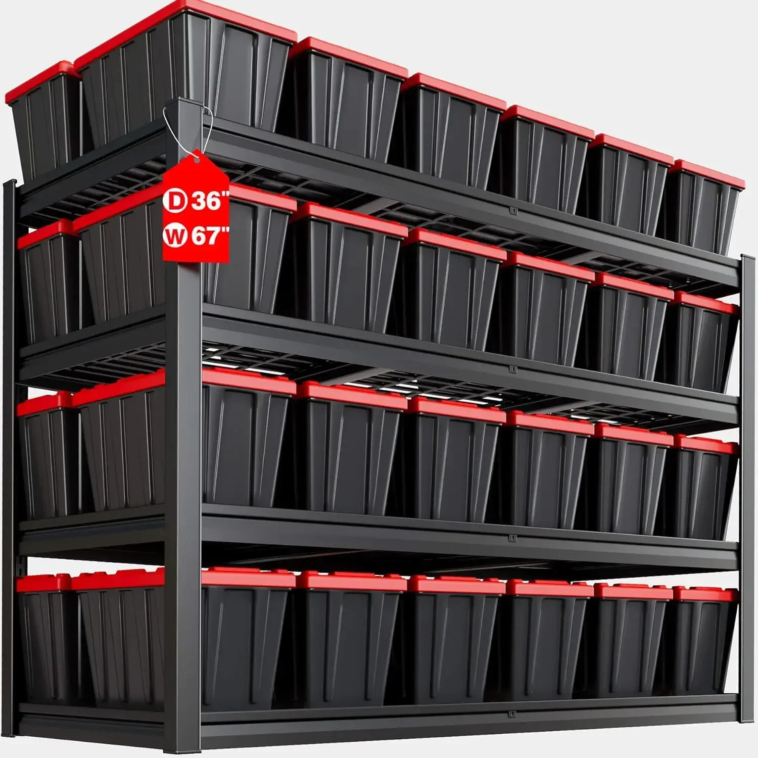 68in W Heavy Duty Garage Storage Shelves 4 Tier Adjustable Rack Unit for Basement Warehouse, Customized
68in W Heavy Duty Garage Storage Shelves 4 Tier Adjustable Rack Unit for Basement Warehouse, Customized