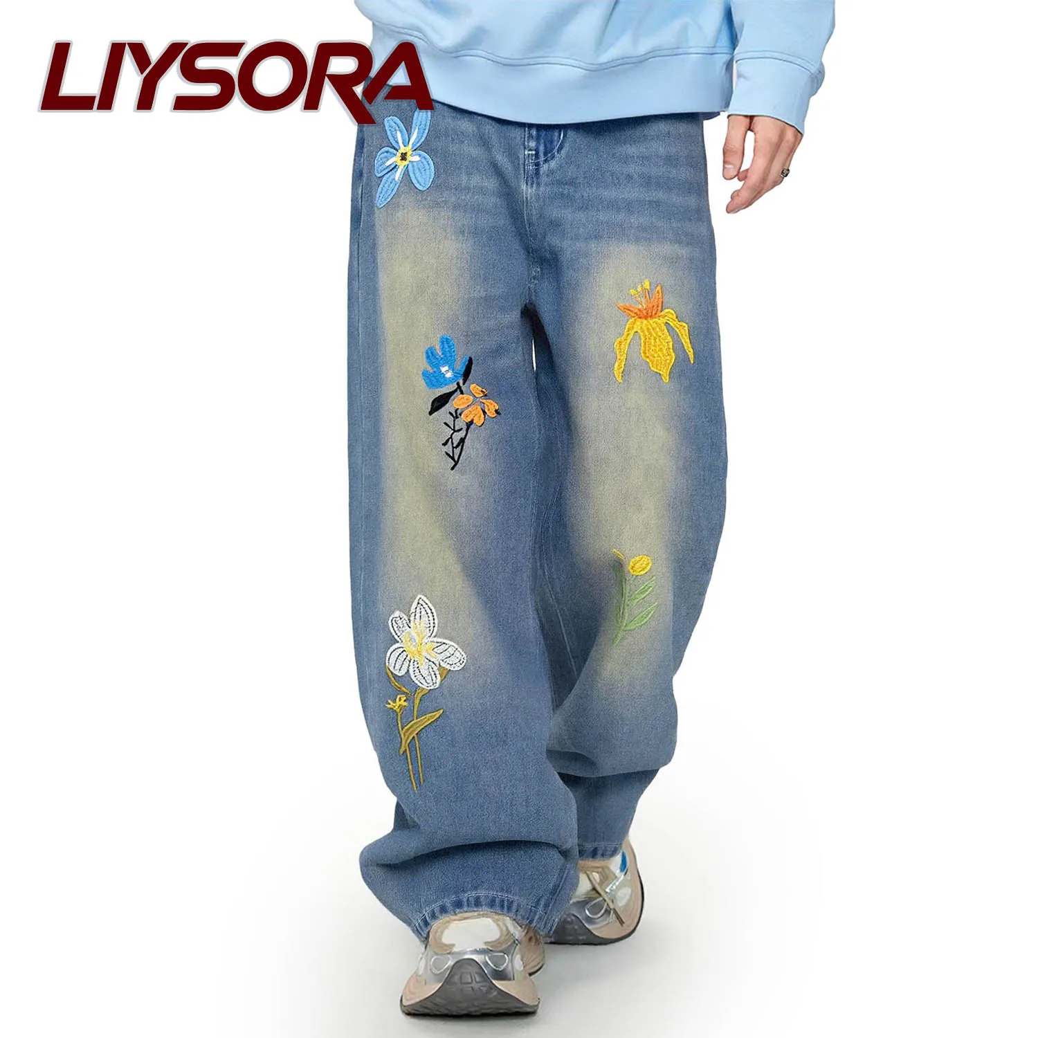 LIYSORA Korean Y2K Men's Women's Ultra Baggy Wide Leg Jeans Campus Floral Embroidery Straight Denim Pants Youth Unisex Clothes
LIYSORA Korean Y2K Men's Women's Ultra Baggy Wide Leg Jeans Campus Floral Embroidery Straight Denim Pants Youth Unisex Clothes