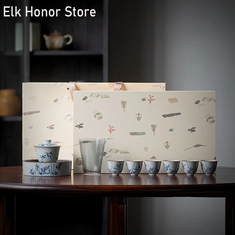 Retro Hand-painted Bamboo Art Household Tea Set Modern Simple Ceramic Tea Making Set Kung Fu Puer Tea Ceremony Gift Box Packing
Retro Hand-painted Bamboo Art Household Tea Set Modern Simple Ceramic Tea Making Set Kung Fu Puer Tea Ceremony Gift Box Packing