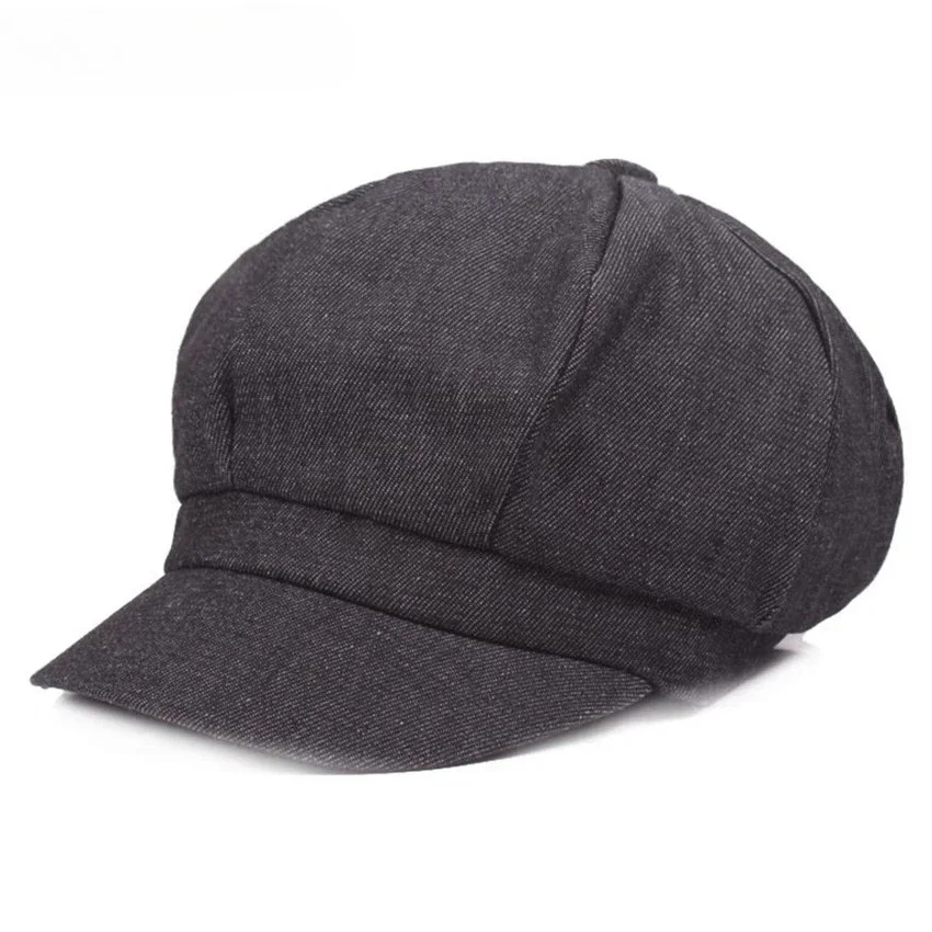 NEWSBOY Black Cotton Newsboy Cap Women Denim Octagonal Cap Baker Boy Cap Hat Beret Female Spring Autumn Fashion Design New Hat
NEWSBOY Black Cotton Newsboy Cap Women Denim Octagonal Cap Baker Boy Cap Hat Beret Female Spring Autumn Fashion Design New Hat