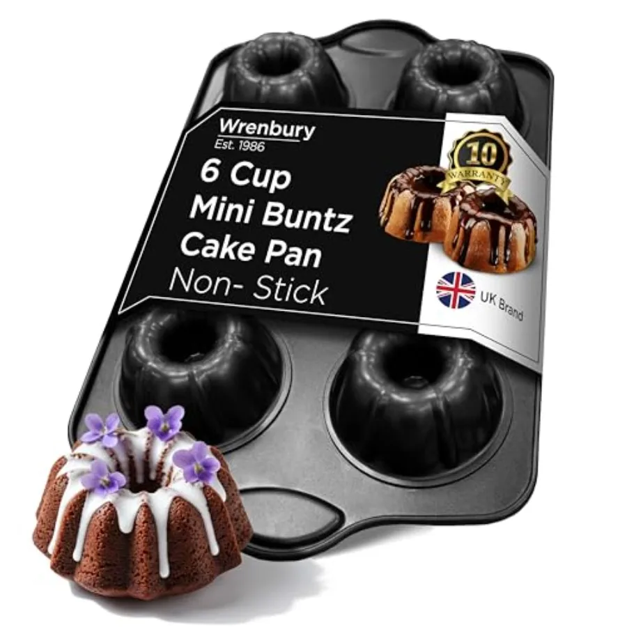 Nonstick Non Stick for Baking - 6 Cup Bundlette Fluted Tin for Small s - PFOA Free and Dishwasher Safe - 3.75" Cup Width
Nonstick Non Stick for Baking - 6 Cup Bundlette Fluted Tin for Small s - PFOA Free and Dishwasher Safe - 3.75" Cup Width